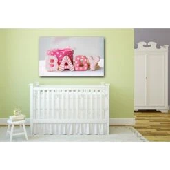 DECLIKTABLEAU Tableau Enfant Baby Rose L.80 X H.55 Cm -Dekliktableau Magasin tableaux enfants rose tableaux design 11853 1140x1140 1