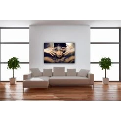 DECLIKTABLEAU Tableau Gothique Femme Peinte L.80 X H.55 Cm -Dekliktableau Magasin tableaux gothiques marronjaune tableaux design 14017 1140x1140 1