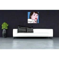 DECLIKTABLEAU Tableau Pop Art Femme Bulle Oups 60X60 Cm -Dekliktableau Magasin tableaux pop art multicolore tableaux design 11697 1140x1140 1