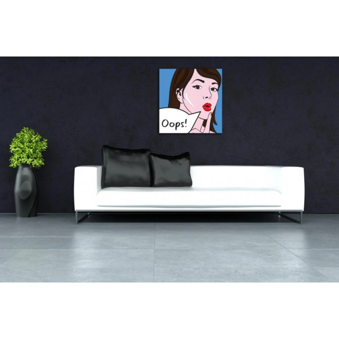 DECLIKTABLEAU Tableau Pop Art Femme Bulle Oups 80X80 Cm 2 DECLIKTABLEAU Tableau Pop Art Femme Bulle Oups 80X80 Cm – Image 2