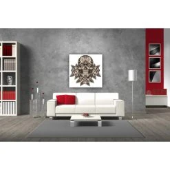 DECLIKTABLEAU Tableau Rock Crâne Design Sépia 80X80 Cm -Dekliktableau Magasin tableaux rocknroll marronecru tableaux design 14435 1140x1140 1