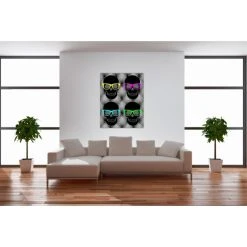 DECLIKTABLEAU Tableau Rock Pop Tête De Mort Quadri Couleur L.55 X H.80 Cm -Dekliktableau Magasin tableaux rocknroll multicouleur tableaux design 14933 1140x1140 1