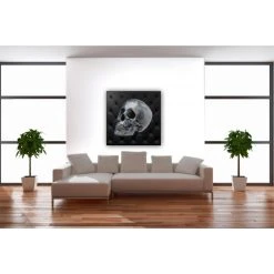 DECLIKTABLEAU Tableau Rock'N'Roll Crâne 80X80 Cm -Dekliktableau Magasin tableaux rocknroll noirgris tableaux design 13935 1140x1140 1