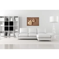 DECLIKTABLEAU Tableau Romantique Coeur En Toile De Jute L.80 X H.55 Cm -Dekliktableau Magasin tableaux romantiques marron tableaux design 15863 1140x1140 1