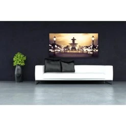 DECLIKTABLEAU Tableau Villes Panoramique Fontaine Parisienne 90 X 30 Cm -Dekliktableau Magasin tableaux villes orangeecrumarron tableaux design 14041 1140x1140 1