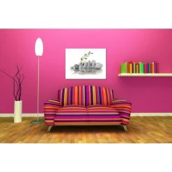 DECLIKTABLEAU Tableau Zen Galets Et Orchidée L.80 X H.55 Cm -Dekliktableau Magasin tableaux zen et floral multicolore tableaux design 11977 1140x1140 1