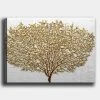 Toile Canvas Arbre D'or - Homemania - Blanc, Or - 70 X 3 X 50 Cm