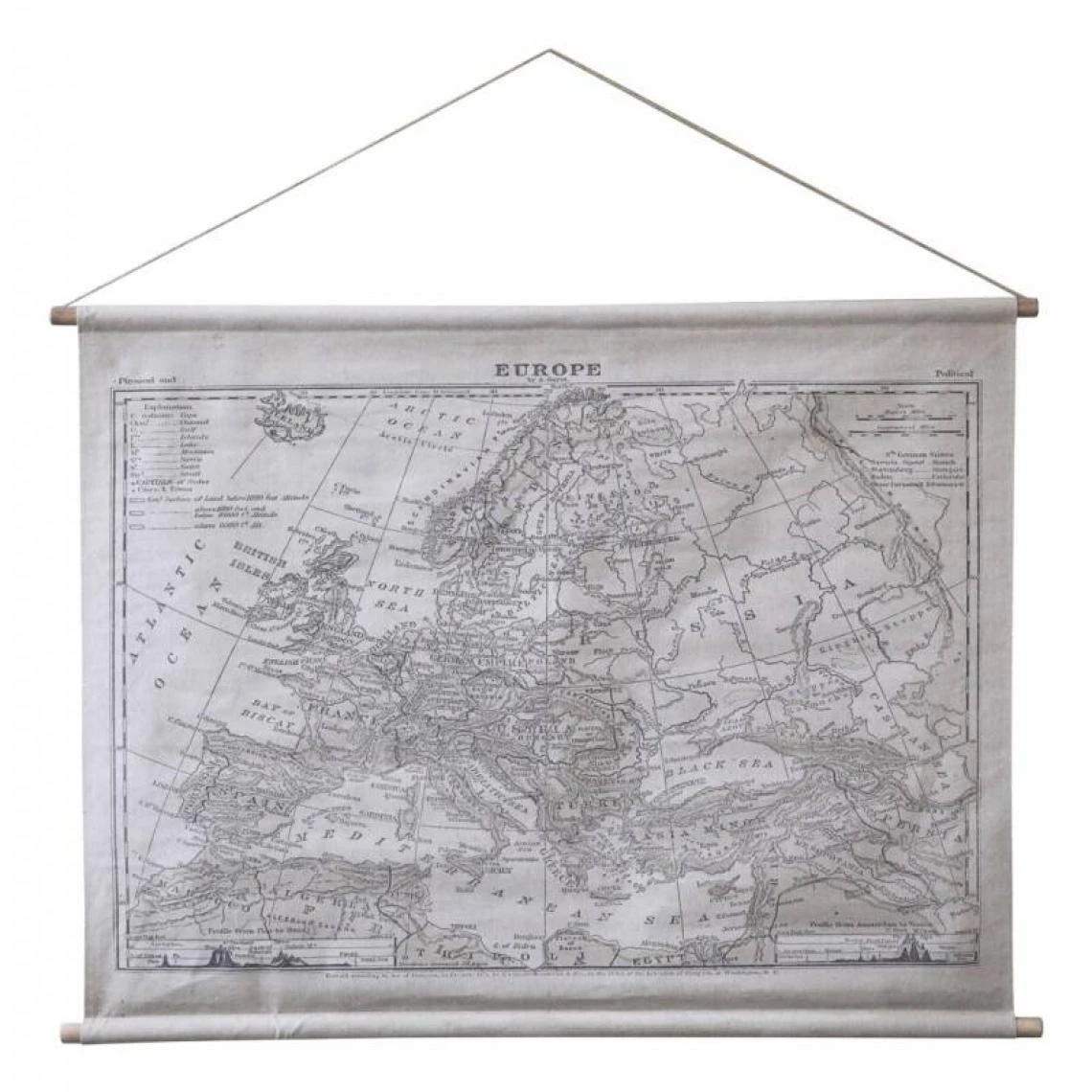 L'Héritier Du Temps Toile Mappemonde à Suspendre Avec Carte De L'Europe Décoration Mural... 1 L'Héritier Du Temps Toile Mappemonde à Suspendre Avec Carte De L'Europe Décoration Mural...